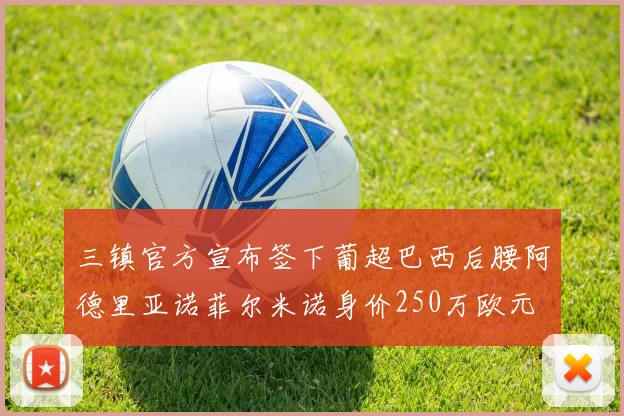 三镇官方宣布签下葡超巴西后腰阿德里亚诺菲尔米诺身价250万欧元