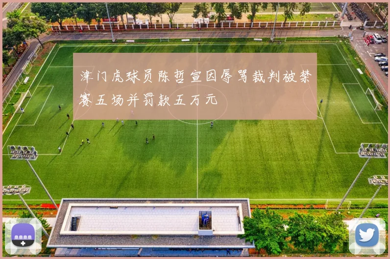 津门虎球员陈哲宣因辱骂裁判被禁赛五场并罚款五万元